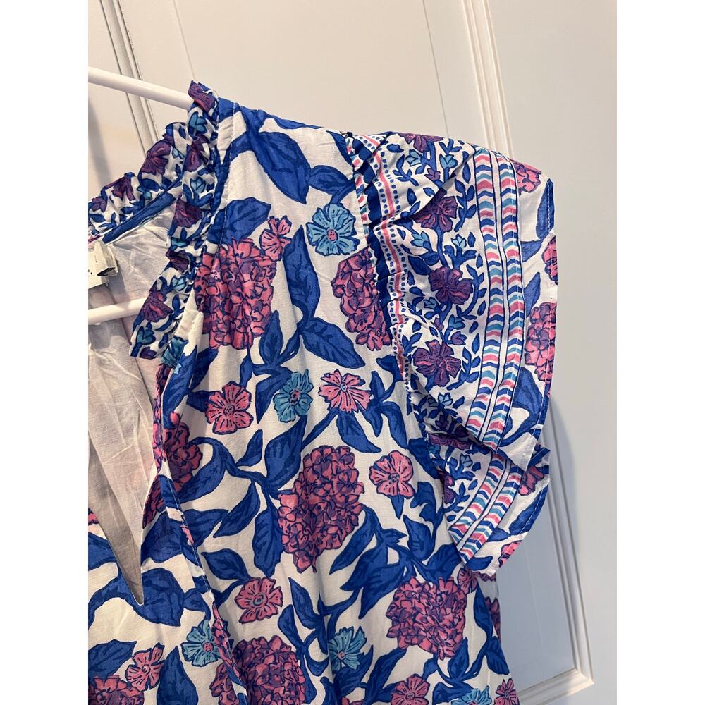 Vineyard Vines Printed Maxi Dress Hydrangea-White L - Picture 3 of 10